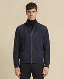 Man wearing the VAËL Köda suede bomber jacket