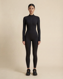Model wearing the VAËL Nēva sculpted zip bodysuit