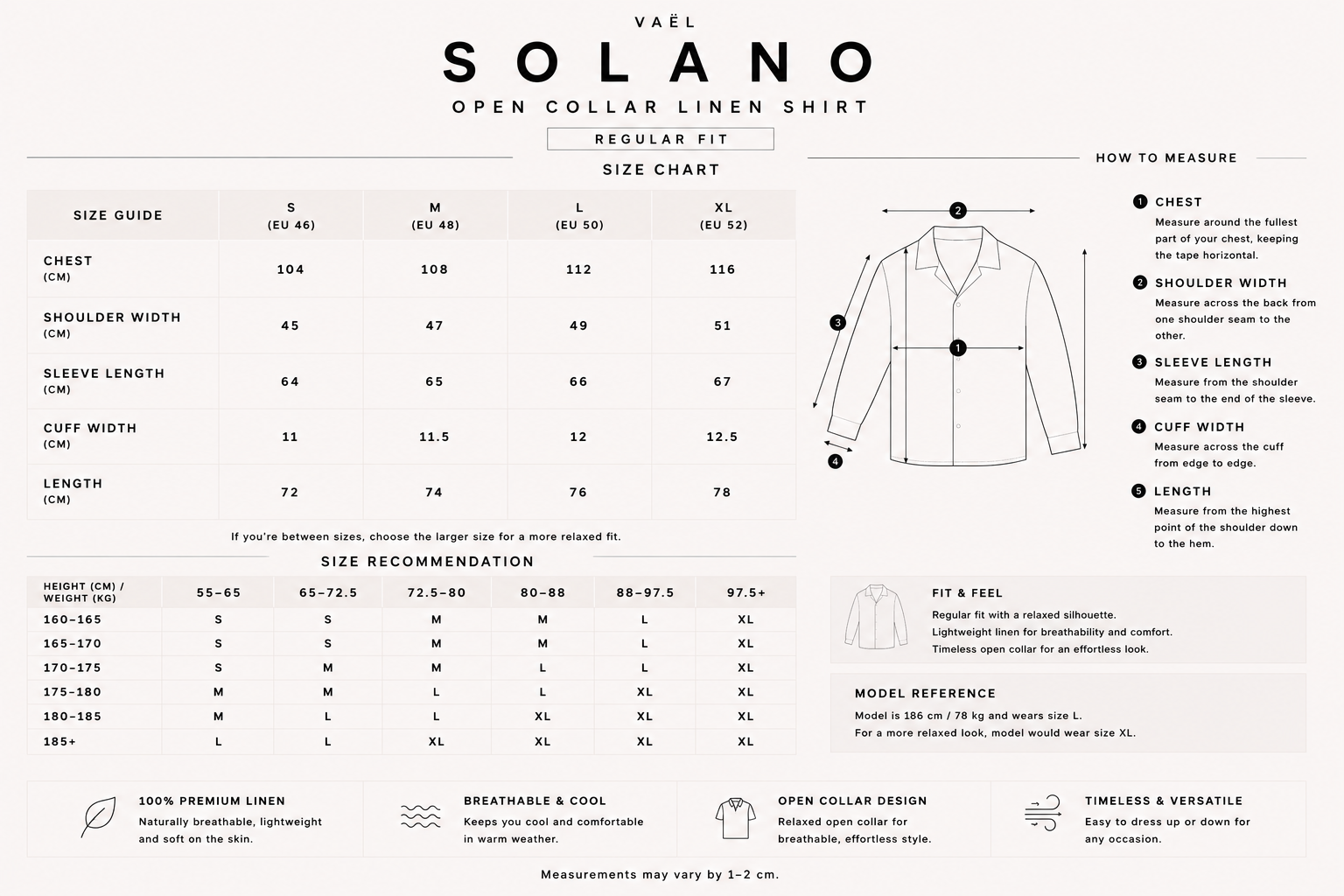 Size guide for 