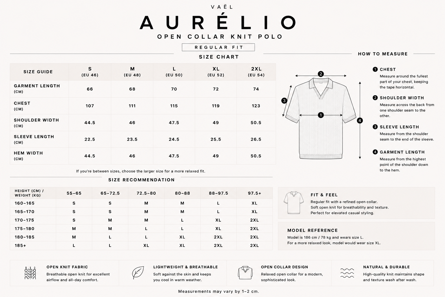 Size guide for 