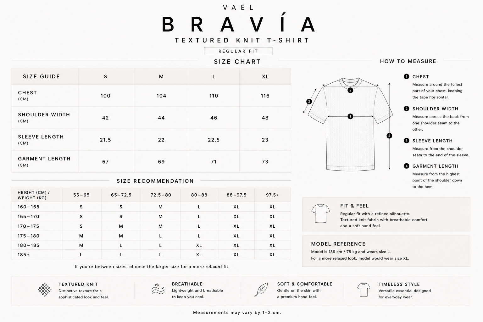 Size guide for 