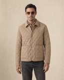 Man wearing the VAËL Tēron lightweight quilted jacket