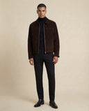 Man wearing the VAËL Draël velvet zip jacket