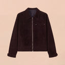Man wearing the VAËL Draël velvet zip jacket