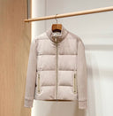 Man wearing the VAËL Auvēn quilted cashmere zip blouson
