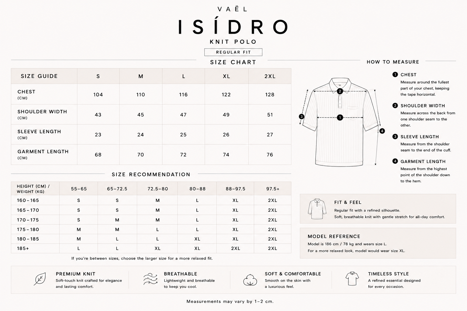 Size guide for 