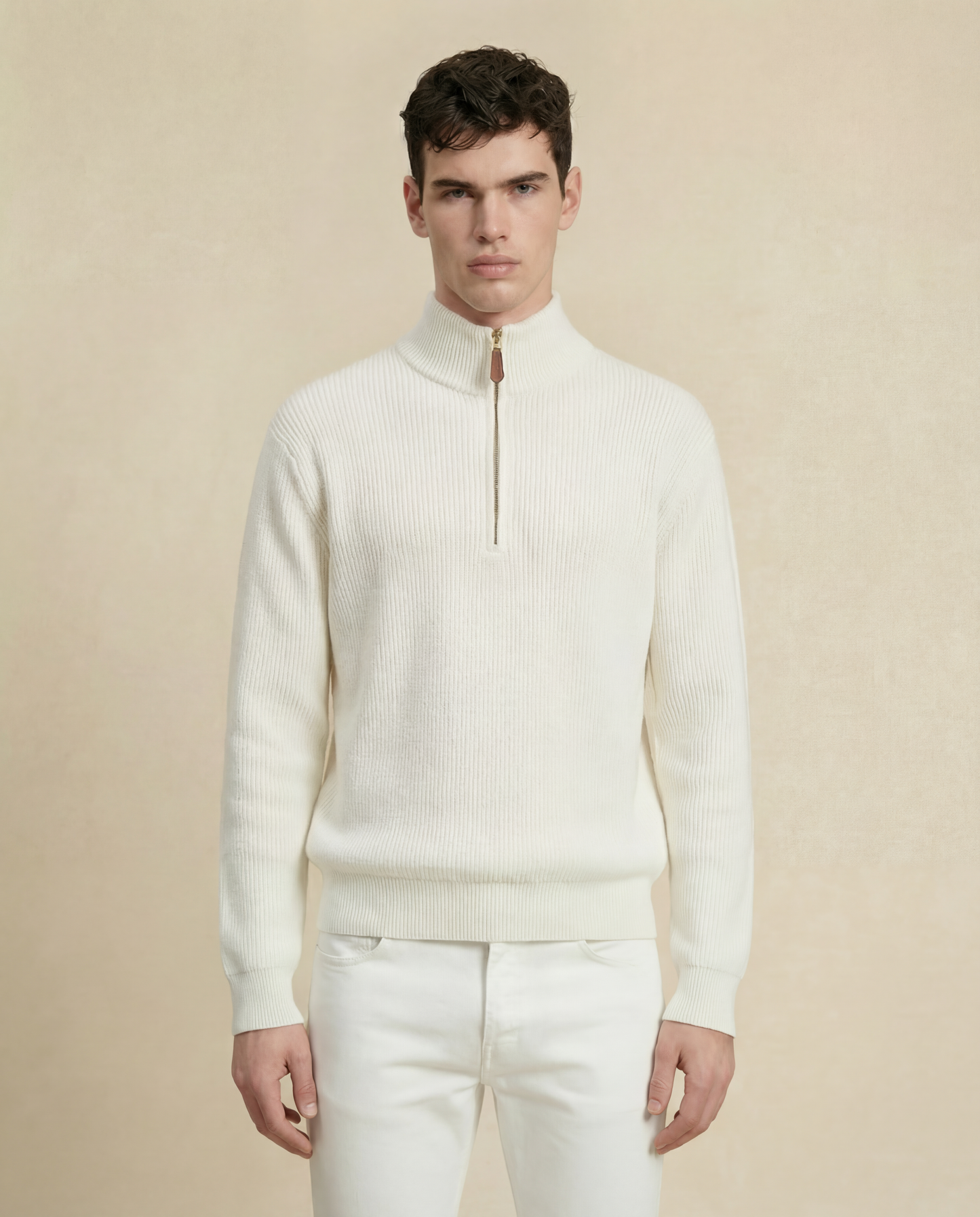 Caël | Ribbed Half-Zip Wool Sweater