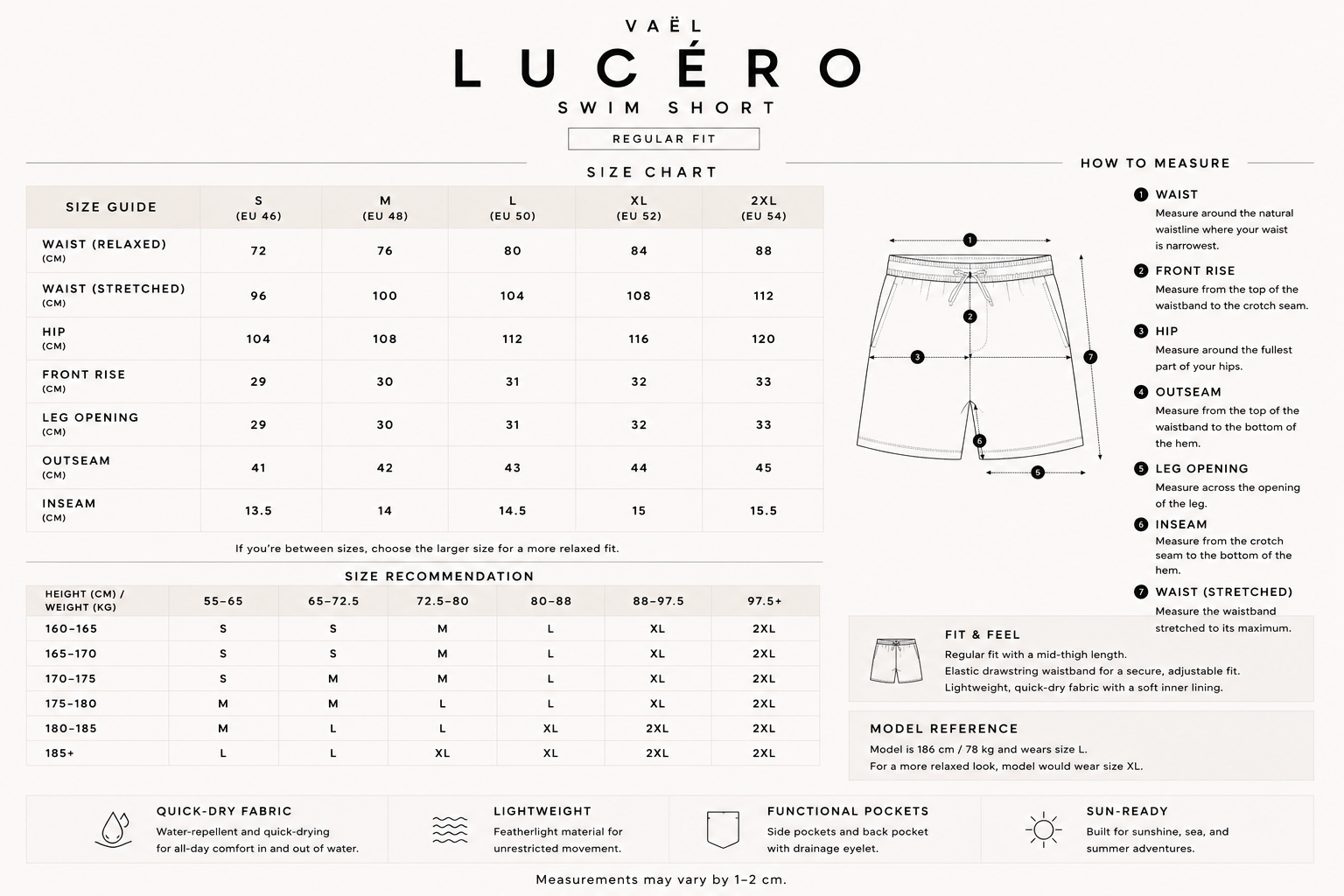 Size guide for 