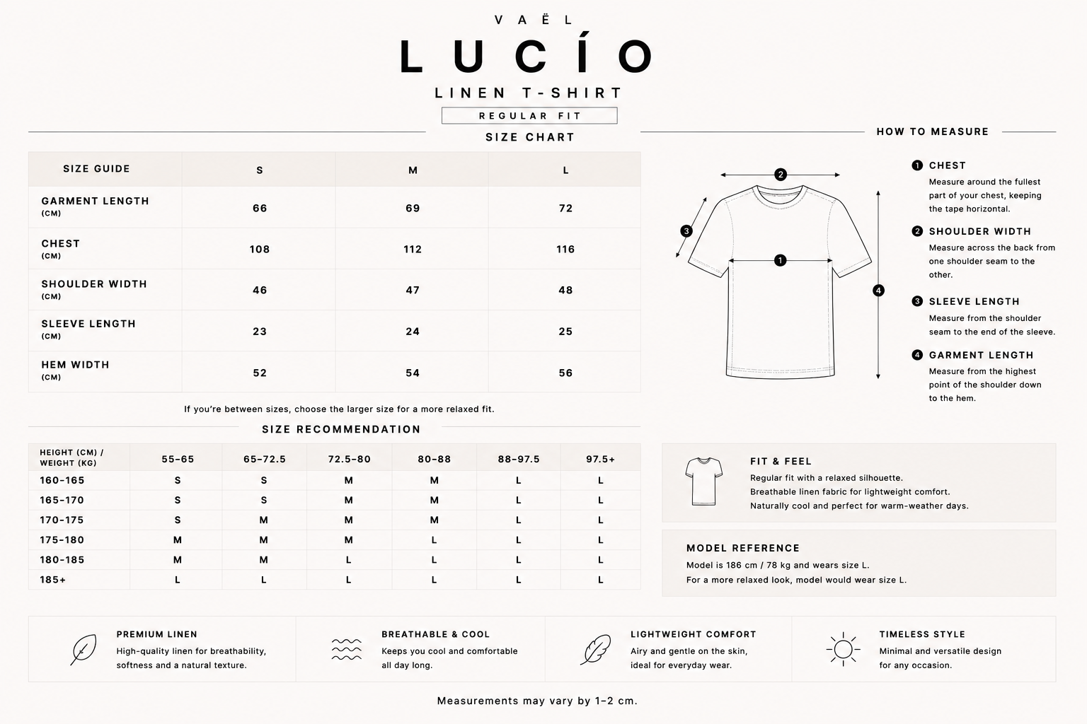 Size guide for 
