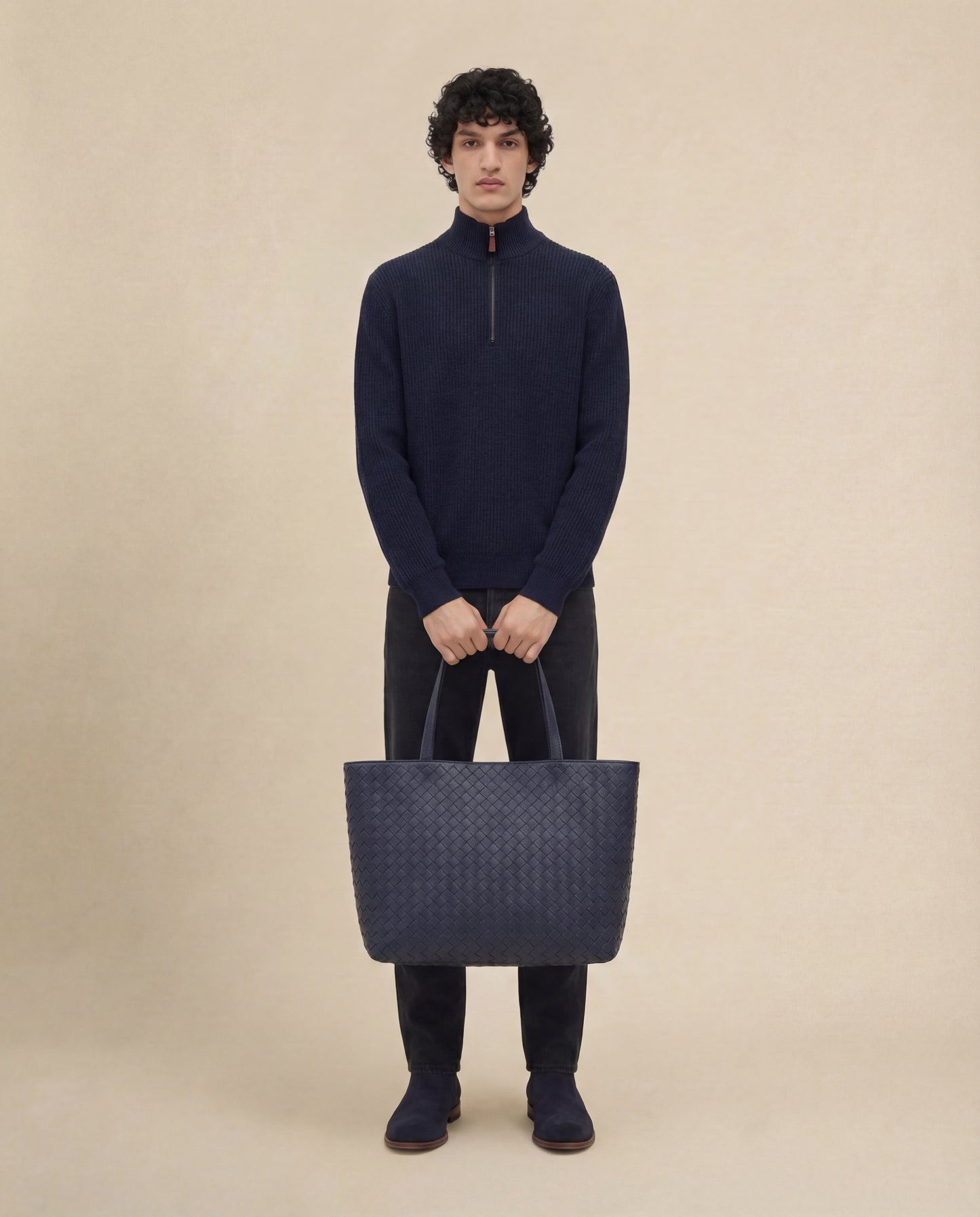 Caël | Ribbed Half-Zip Wool Sweater
