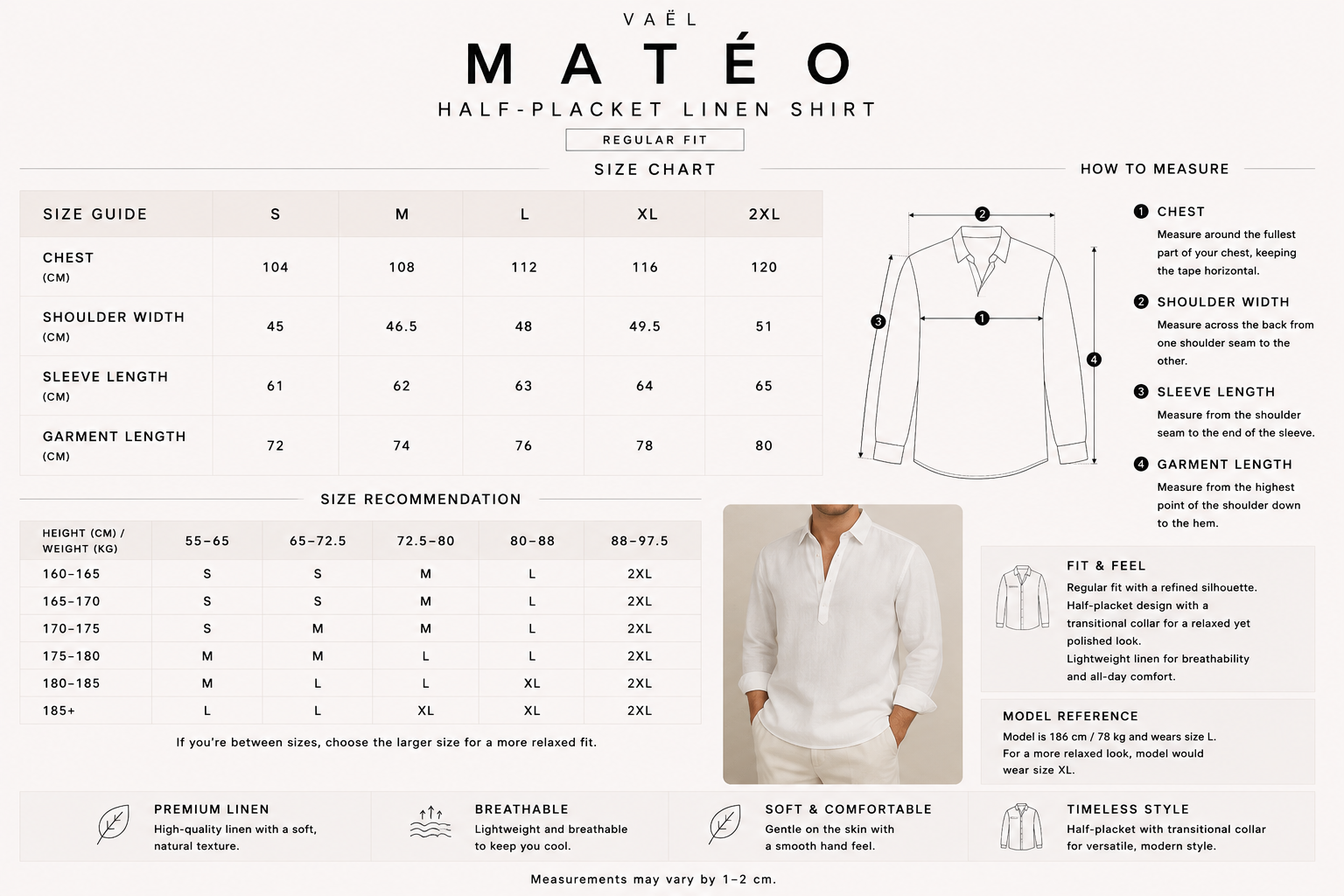 Size guide for 