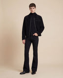 Man wearing the VAËL Draël velvet zip jacket