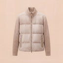 Man wearing the VAËL Auvēn quilted cashmere zip blouson