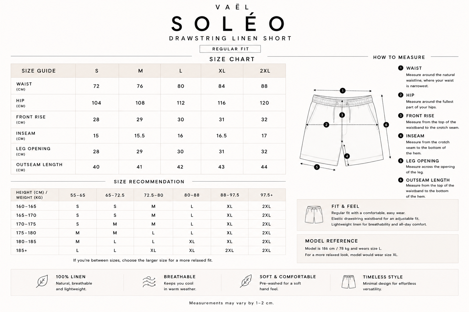 Size guide for 