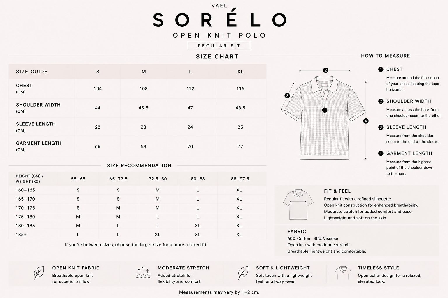 Size guide for 