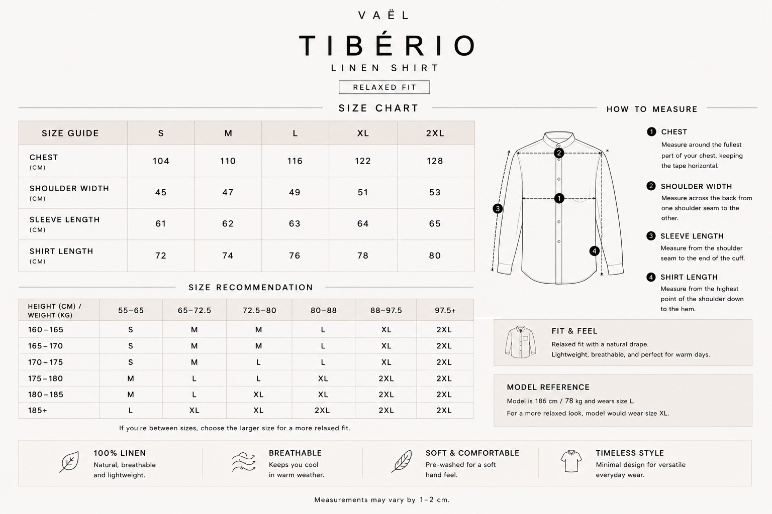 Size guide for 