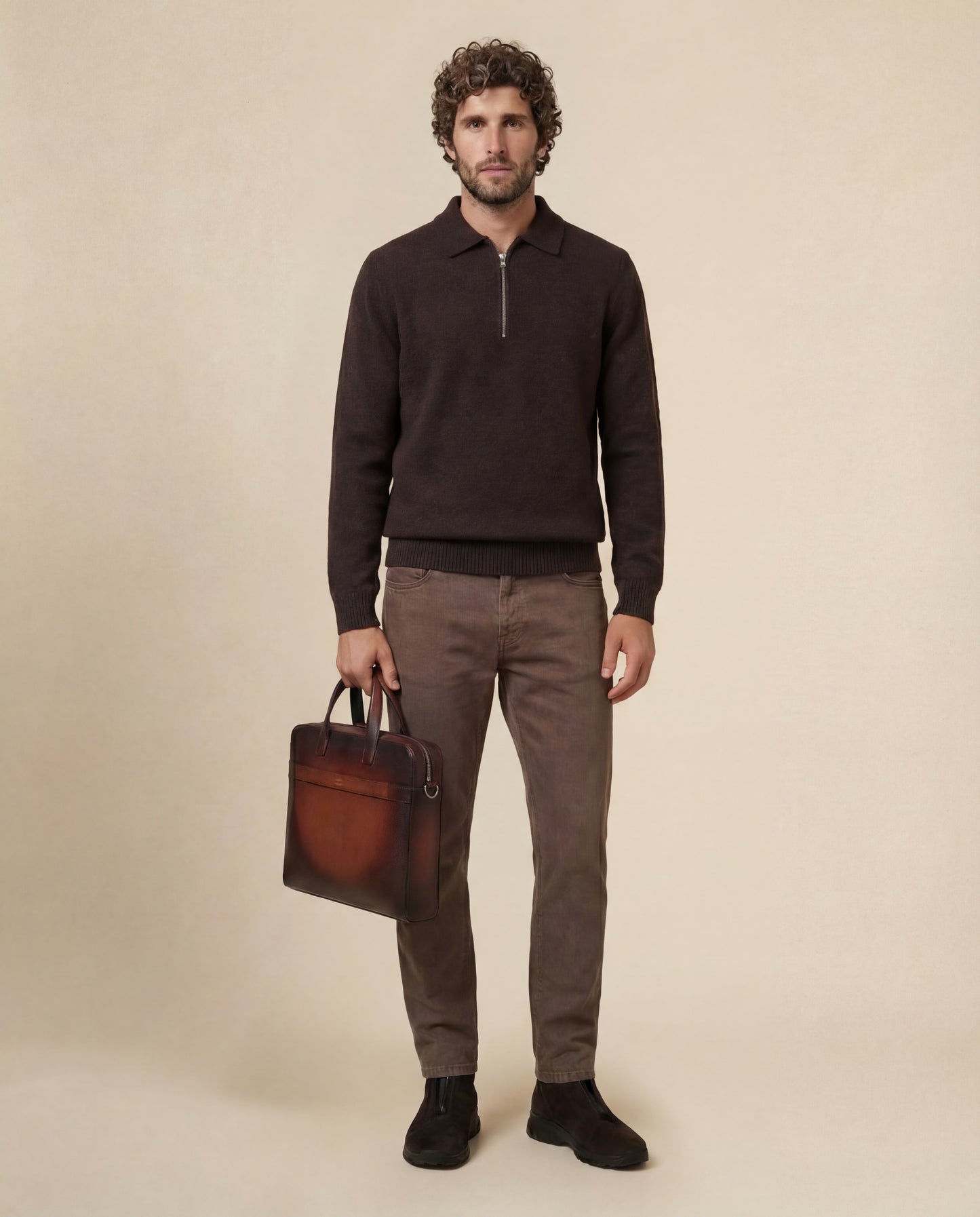 Solēn | Wool Zip Polo
