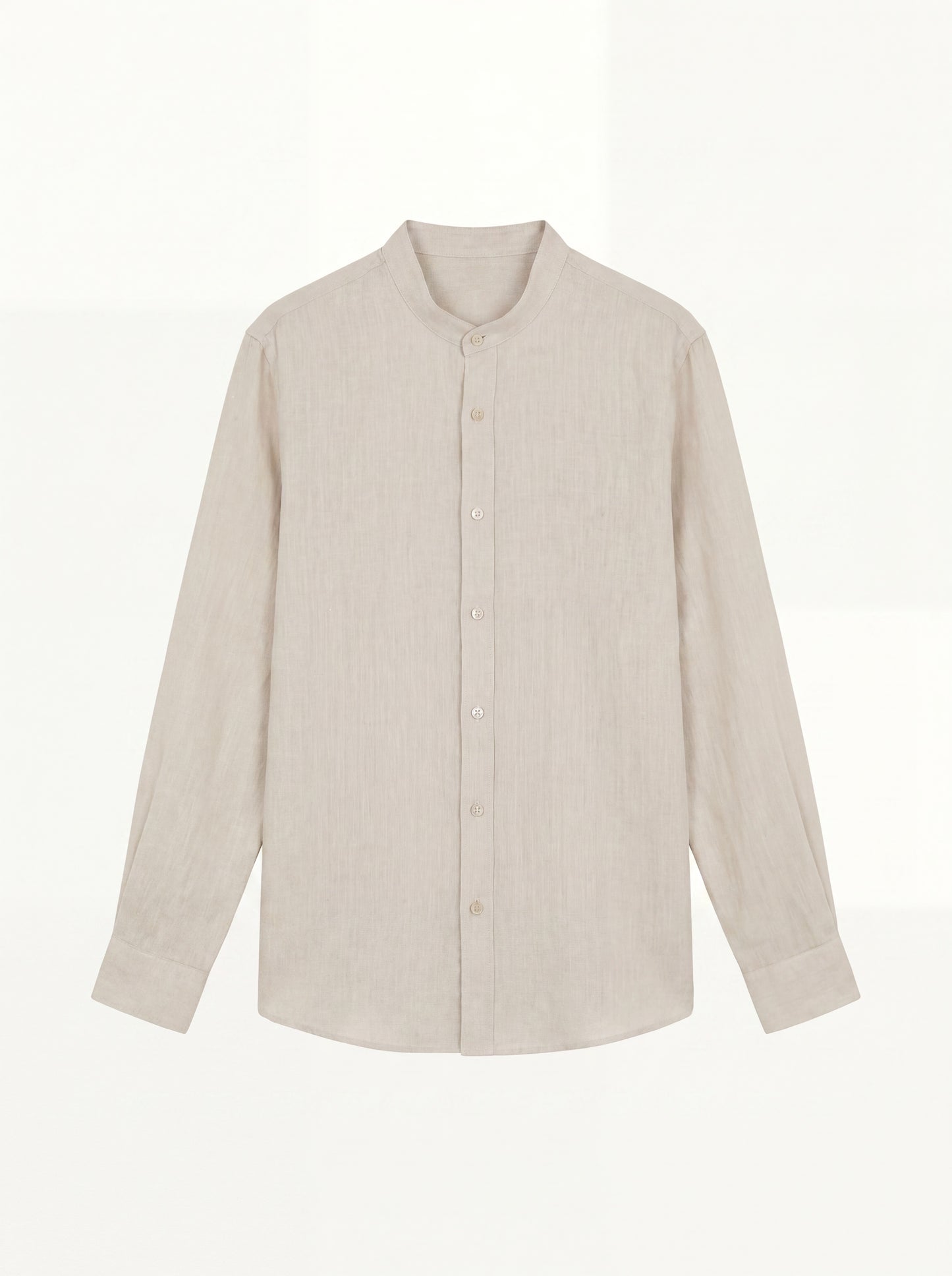 Tibério Band Collar Linen Shirt
