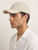 VAËL Castañel linen summer cap with curved brim