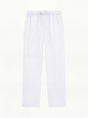 Man wearing the VAËL Seréno drawstring linen trousers