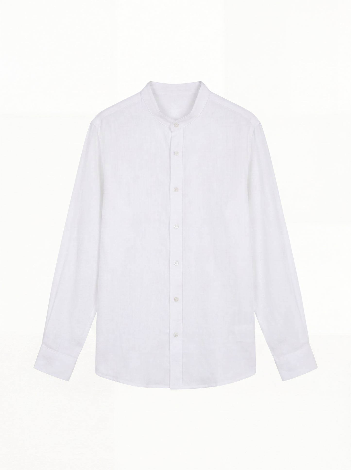 Tibério Band Collar Linen Shirt