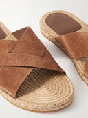 VAËL Candéla suede espadrille sandals with crossed straps and jute sole