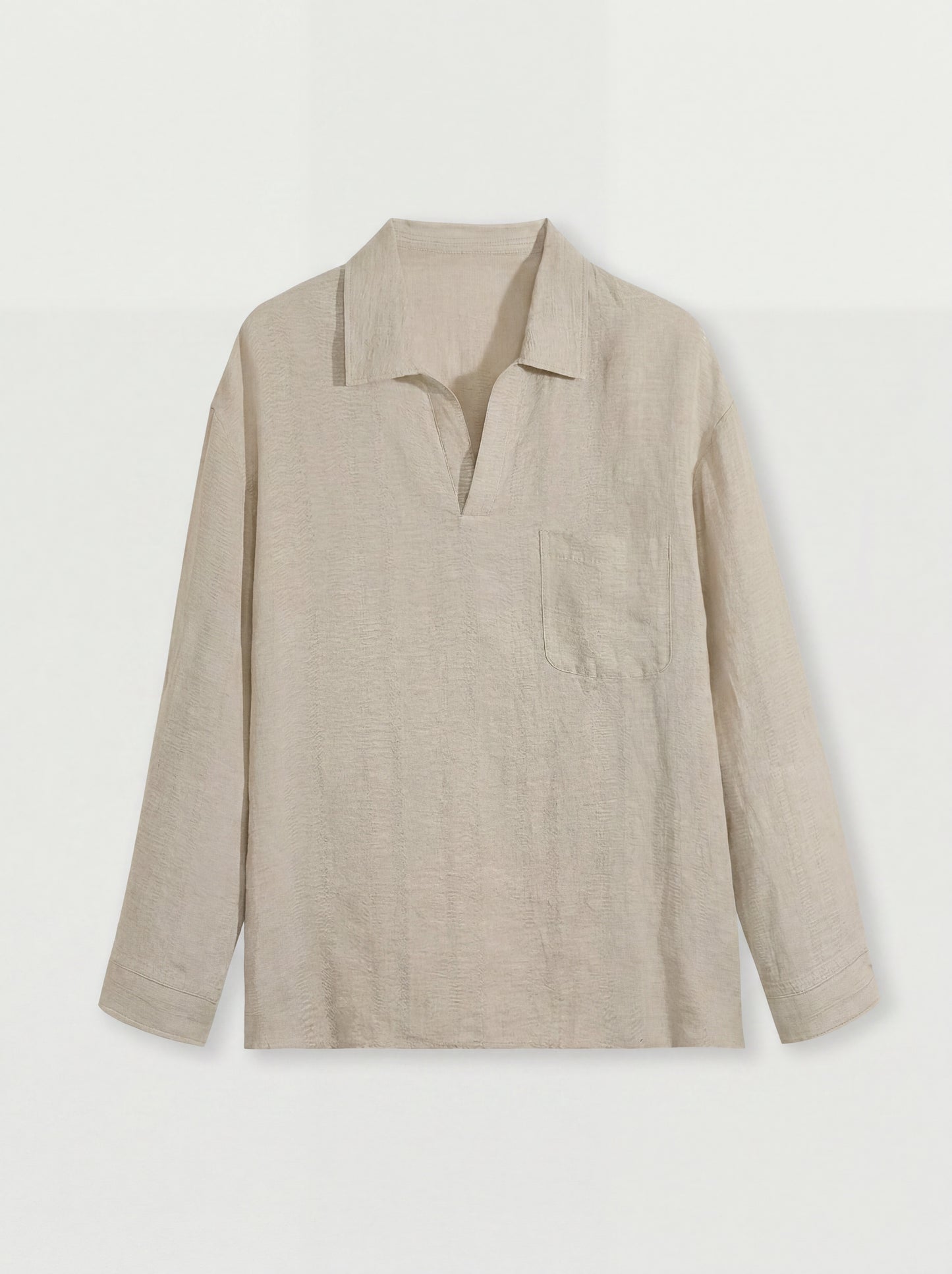 Solano Open Collar Linen Shirt