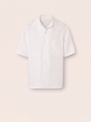 White Bamboo Viscose Camp Collar Shirt