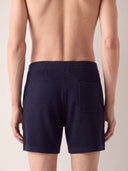 Navy Cotton Moss Stitch Shorts