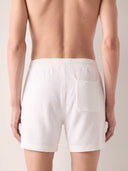 White Cotton Moss Stitch Shorts