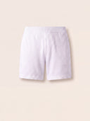 White Cotton Moss Stitch Shorts