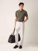 Muschio Green Herringbone Knit Polo Shirt