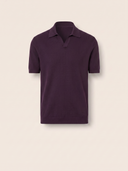 Prugna Purple Cotton Pique Polo Shirt