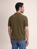 Oliva Green Cotton Pique Polo Shirt