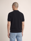 Black Cotton Pique Polo Shirt