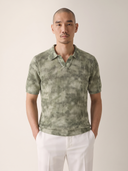 Alloro Green Open Knit Polo Shirt