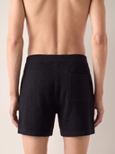 Black Cotton Moss Stitch Shorts