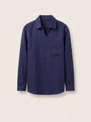 Navy Canapa Popover Shirt