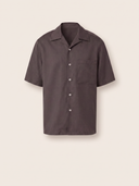 Caffe Brown Bamboo Viscose Camp Collar Shirt
