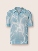 Laguna Blue Open Knit Polo Shirt