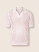 Panna Cream Open Knit Polo Shirt