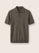Muschio Green Herringbone Knit Polo Shirt