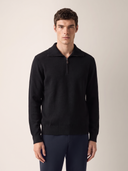 Black Knit Half-Zip Sweater