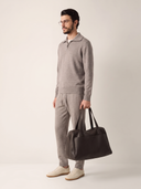 Taupe Knit Half-Zip Sweater