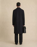 Man wearing the VAËL Zerōn long wool overcoat