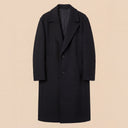 Man wearing the VAËL Zerōn long wool overcoat